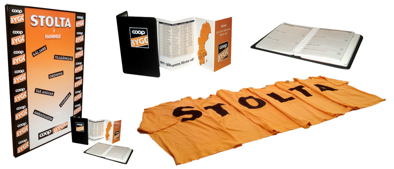 Motivationstavlor, fickkalender och t-shirts layout och produktion